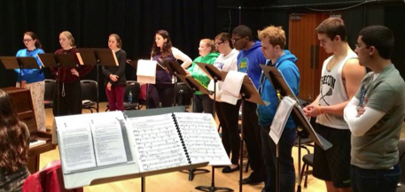 Above: Students have been rigorously preparing for the stage musical that will be taken over to Ireland after its run at Lynn. LU Photo.